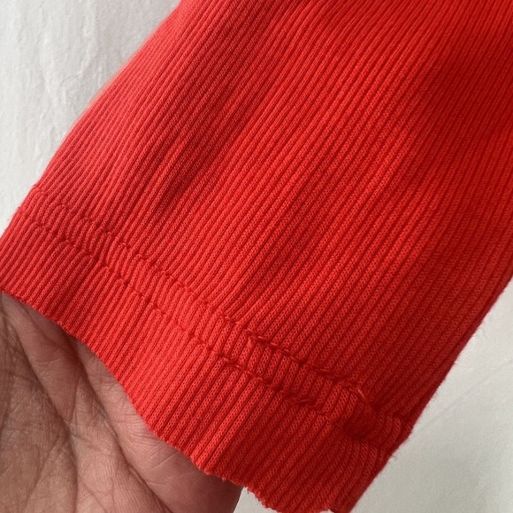 Free People Moonshine Tunic Top Women Size M Red Orange Oversized Stretch Knit - Picture 5 of 16